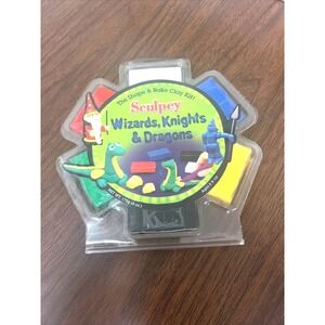 Shape & Bake Clay Kit Sculpey Wizards, Knights & Dragons Repositionable! Six Bar